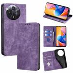 For TCL 60R 5G RFID Anti-theft Brush Magnetic Leather Phone Case(Purple)
