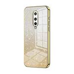For OnePlus 8 Gradient Glitter Powder Electroplated Phone Case(Gold)