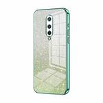 For OnePlus 8 Gradient Glitter Powder Electroplated Phone Case(Green)