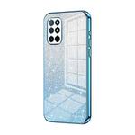For OnePlus 8T Gradient Glitter Powder Electroplated Phone Case(Blue)