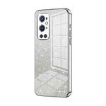 For OnePlus 9 Pro Gradient Glitter Powder Electroplated Phone Case(Silver)