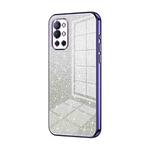 For OnePlus 9R Gradient Glitter Powder Electroplated Phone Case(Purple)