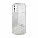 For OnePlus 9R Gradient Glitter Powder Electroplated Phone Case(Transparent)