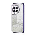 For OnePlus 11 Gradient Glitter Powder Electroplated Phone Case(Purple)