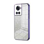 For OnePlus Ace / 10R Gradient Glitter Powder Electroplated Phone Case(Purple)