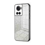 For OnePlus Ace / 10R Gradient Glitter Powder Electroplated Phone Case(Black)