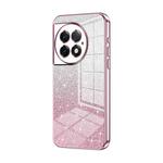 For OnePlus Ace 2 Pro Gradient Glitter Powder Electroplated Phone Case(Pink)