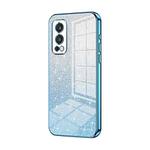 For OnePlus Nord 2 5G Gradient Glitter Powder Electroplated Phone Case(Blue)