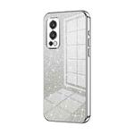 For OnePlus Nord 2 5G Gradient Glitter Powder Electroplated Phone Case(Silver)