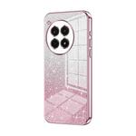 For OnePlus Ace 3 Pro Gradient Glitter Powder Electroplated Phone Case(Pink)