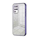 For Realme 8 5G Gradient Glitter Powder Electroplated Phone Case(Purple)