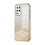 For Realme 8 5G Gradient Glitter Powder Electroplated Phone Case(Gold)