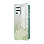 For Realme 8 5G Gradient Glitter Powder Electroplated Phone Case(Green)