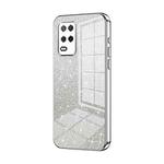 For Realme 8 5G Gradient Glitter Powder Electroplated Phone Case(Silver)