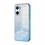 For Realme 10 Pro 5G Gradient Glitter Powder Electroplated Phone Case(Blue)