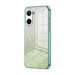 For Realme 10 Pro 5G Gradient Glitter Powder Electroplated Phone Case(Green)