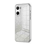 For Realme 10 Pro 5G Gradient Glitter Powder Electroplated Phone Case(Silver)