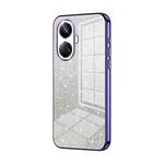 For Realme 10 Pro+ Gradient Glitter Powder Electroplated Phone Case(Purple)