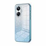 For Realme 10 Pro+ Gradient Glitter Powder Electroplated Phone Case(Blue)