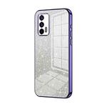 For Realme GT 5G / Q3 Pro 5G Gradient Glitter Powder Electroplated Phone Case(Purple)