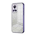 For Realme GT Neo 3 Gradient Glitter Powder Electroplated Phone Case(Purple)