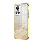 For Realme GT Neo 3 Gradient Glitter Powder Electroplated Phone Case(Gold)