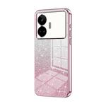 For Realme GT Neo 5 SE Gradient Glitter Powder Electroplated Phone Case(Pink)