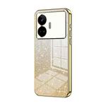 For Realme GT Neo 5 SE Gradient Glitter Powder Electroplated Phone Case(Gold)