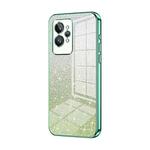 For Realme GT2 Pro Gradient Glitter Powder Electroplated Phone Case(Green)