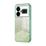 For Realme GT5 Gradient Glitter Powder Electroplated Phone Case(Green)