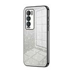 For Realme GT Explorer Master Gradient Glitter Powder Electroplated Phone Case(Black)