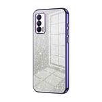 For Realme V15 / X7 India Gradient Glitter Powder Electroplated Phone Case(Purple)