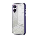 For Realme V20 Gradient Glitter Powder Electroplated Phone Case(Purple)