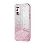 For Realme X7 / Q2 Pro Gradient Glitter Powder Electroplated Phone Case(Pink)