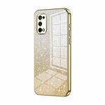 For Realme X7 / Q2 Pro Gradient Glitter Powder Electroplated Phone Case(Gold)