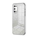 For Realme X7 Pro Gradient Glitter Powder Electroplated Phone Case(Silver)