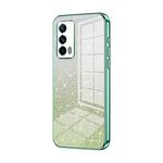 For Realme X7 Pro Ultra Gradient Glitter Powder Electroplated Phone Case(Green)