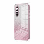 For Realme X50 Pro Gradient Glitter Powder Electroplated Phone Case(Pink)
