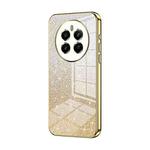 For Realme 12+ Gradient Glitter Powder Electroplated Phone Case(Gold)