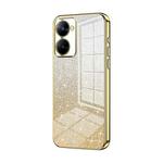 For Realme V30t Gradient Glitter Powder Electroplated Phone Case(Gold)