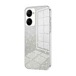 For Realme V30t Gradient Glitter Powder Electroplated Phone Case(Transparent)