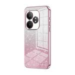 For Realme GT Neo6 SE Gradient Glitter Powder Electroplated Phone Case(Pink)