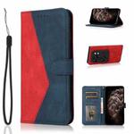 For Motorola Edge 40 Dual-color Stitching Leather Phone Case(Red Blue)