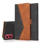 For Motorola Moto G05 Dual-color Stitching Leather Phone Case(Black Brown)
