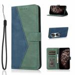 For Honor 90 Dual-color Stitching Leather Phone Case(Blue Green)
