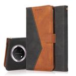 For Honor X9C Dual-color Stitching Leather Phone Case(Black Brown)