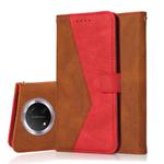 For Honor X9C Dual-color Stitching Leather Phone Case(Brown Red)