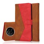 For Honor Magic7 Pro Dual-color Stitching Leather Phone Case(Brown Red)