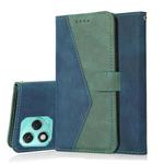 For Honor 400 Lite Global Dual-color Stitching Leather Phone Case(Blue Green)