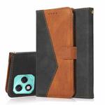 For Honor 400 Lite Global Dual-color Stitching Leather Phone Case(Black Brown)